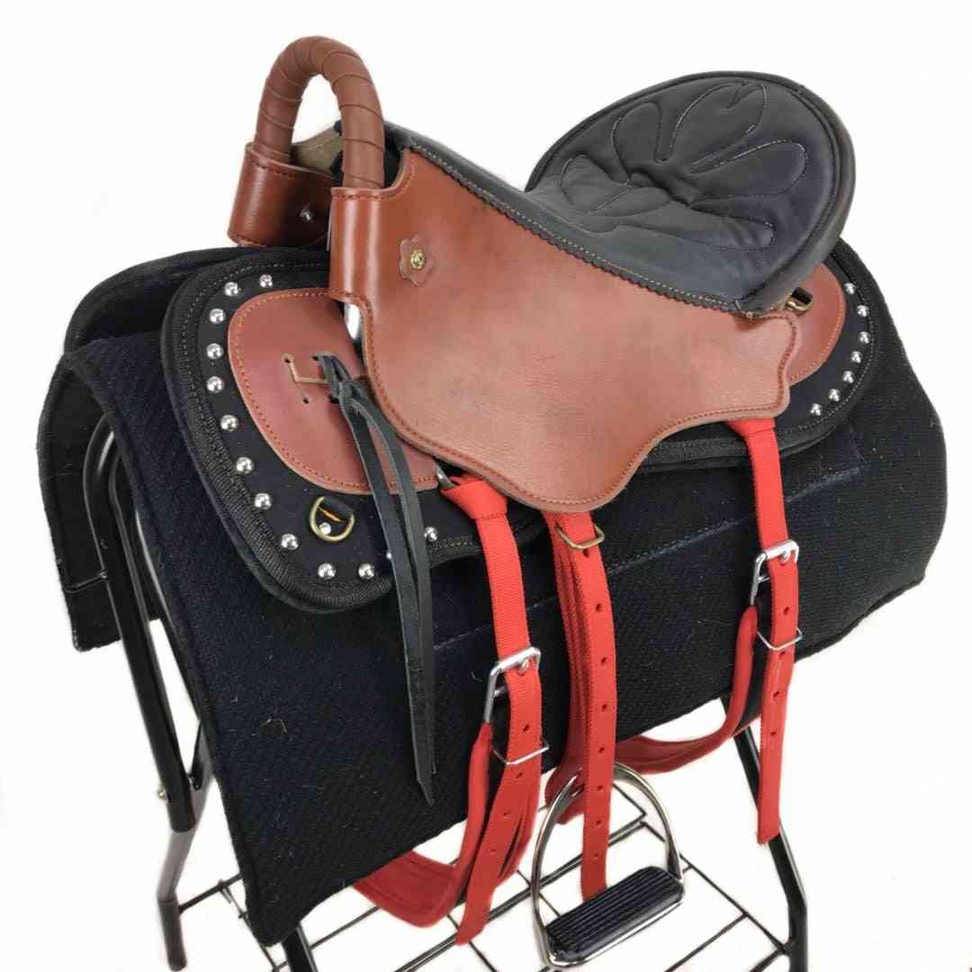 Horse Harness, Cowhide Tourist Saddle, Adjustable Buckle