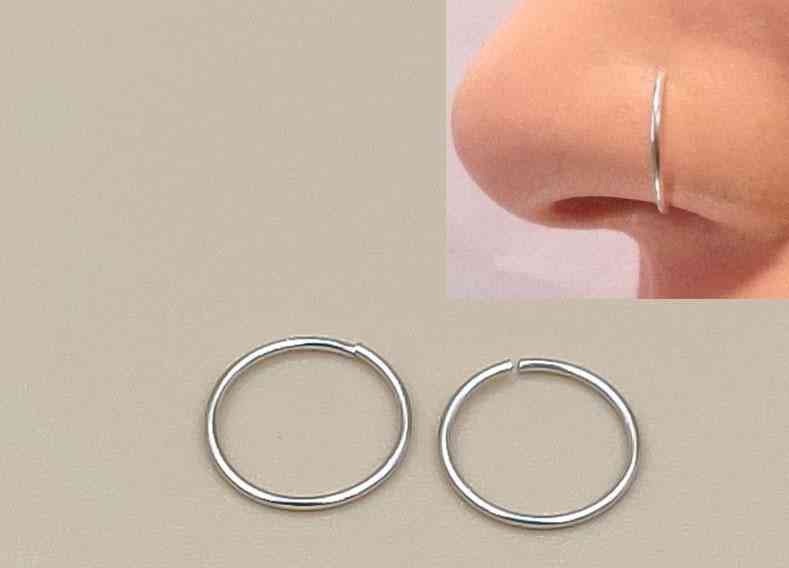 Cartilage Hoop Nose Ring, Lip Ring, Piercing Earring