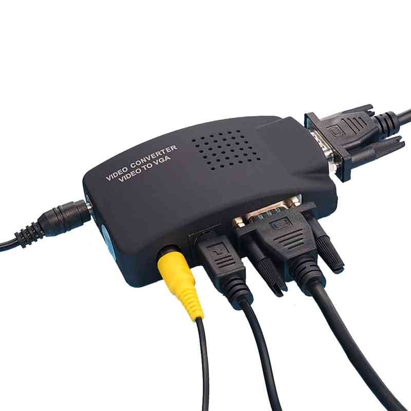 Video-zu-VGA-Konverter mit S-Video, Mini-Box-Ausgang switch