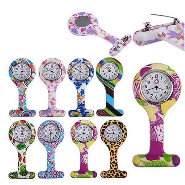 Silicone Nurses Watch, Brooch Tunic Fob, Pocket Stainless Dial Watches