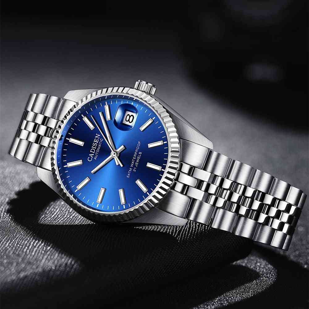 Men Mechanical Watch, Automatic Business Stainless Steel Waterproof Watches