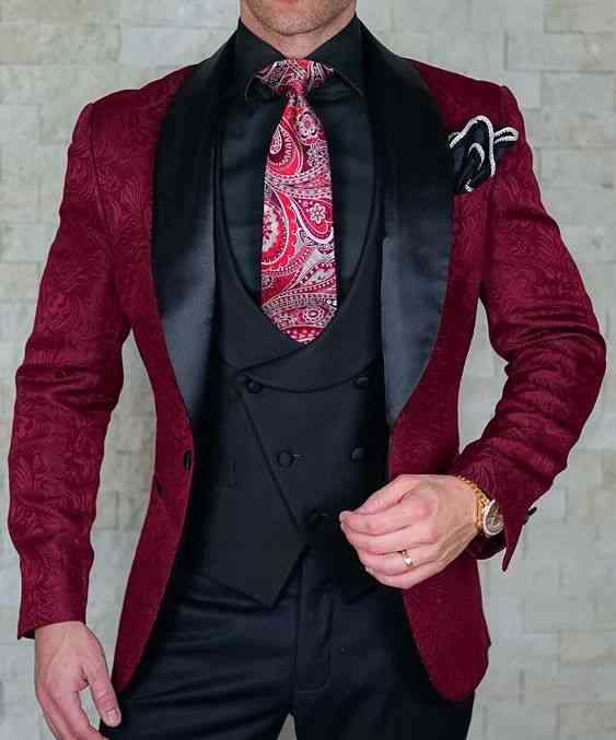 3-piece Italian Design, Smoking Tuxedo, Terno Suits Set-2
