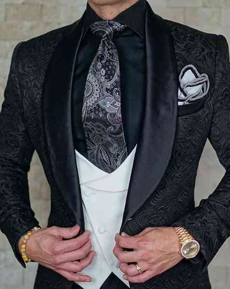3-piece Italian Design, Smoking Tuxedo, Terno Suits Set-2