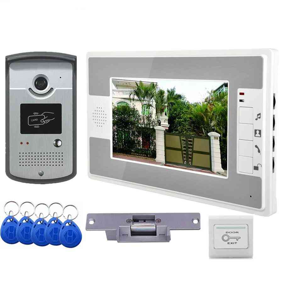 Sistema de control de acceso de videoportero, cámara de puerta, cerradura eléctrica rfid, entrada de teléfono