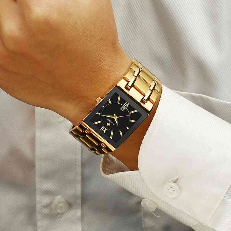 мъжки часовници, квадратен кварцов водоустойчив ръчен часовник