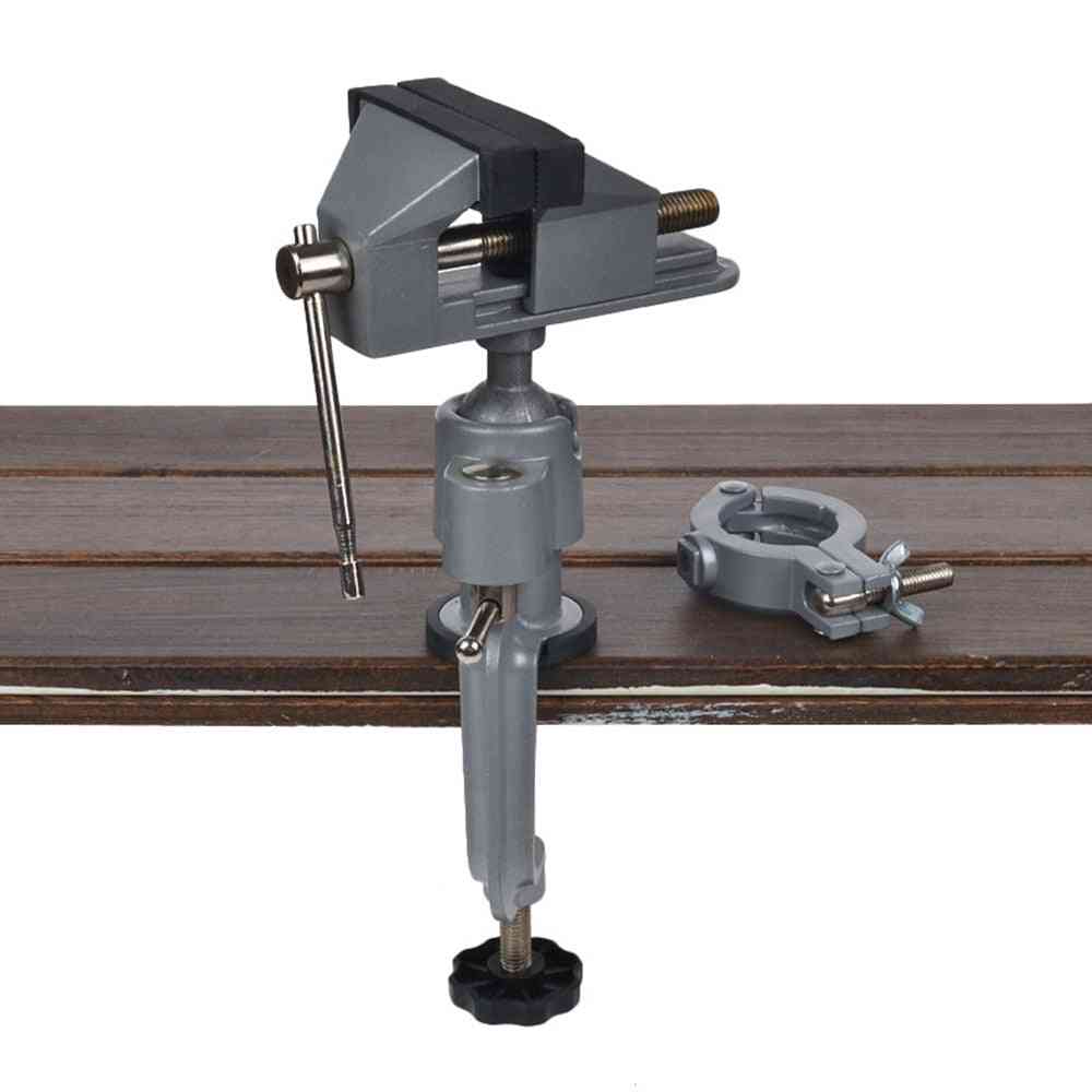 2-in-1 Table Vise Bench Clamp, Grinder Holder, Drill Dremel For Rotary Tool