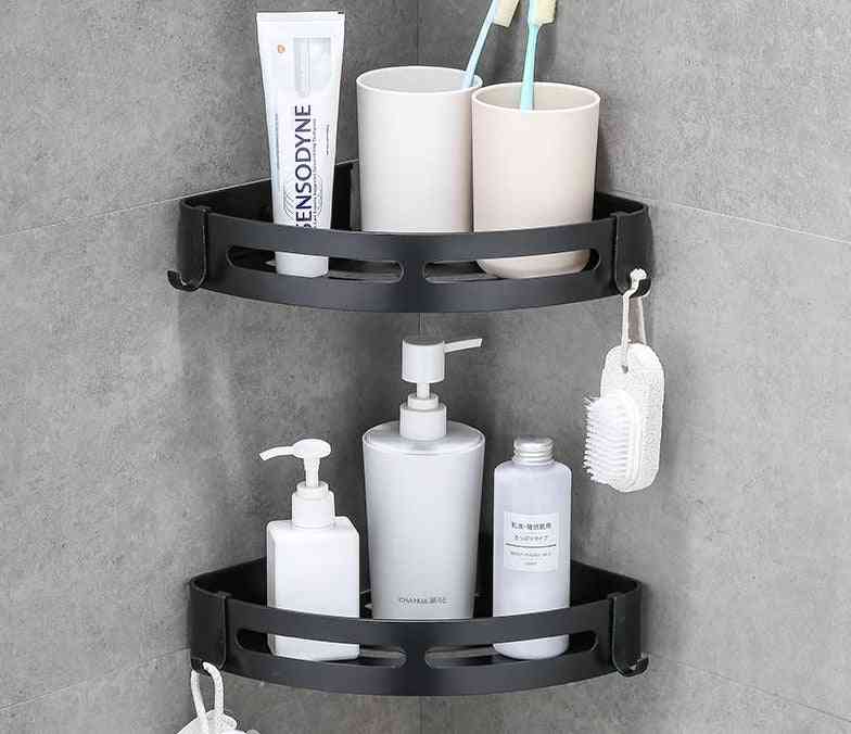 Aluminijasta kopalniška polica za prhanje, šampon, milo, kozmetične police, držalo za stojala