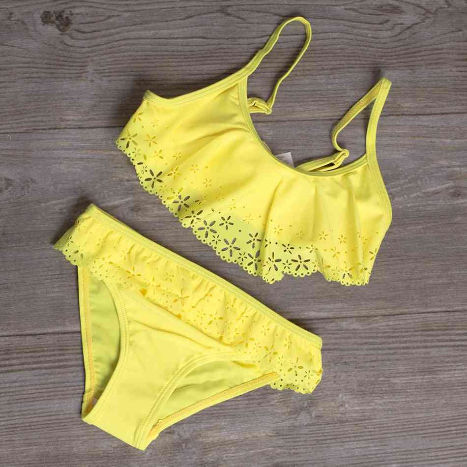 Two Pieces- Swimwear, Split Hollow Swim Suits Sets For Girl Set-1