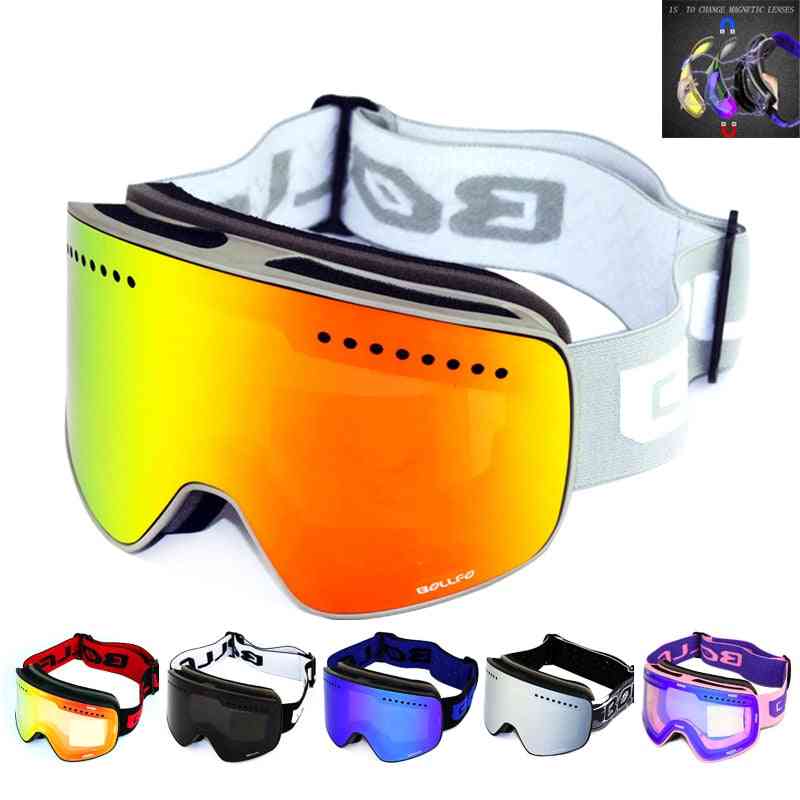 Lunettes de snowboard anti-buée uv400, lunettes de ski homme femme, étui à lunettes