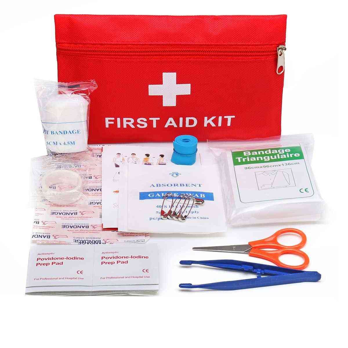 Bærbar nødoverlevelses førstehjælpskasse til udendørs campingvandring medicinsk taske