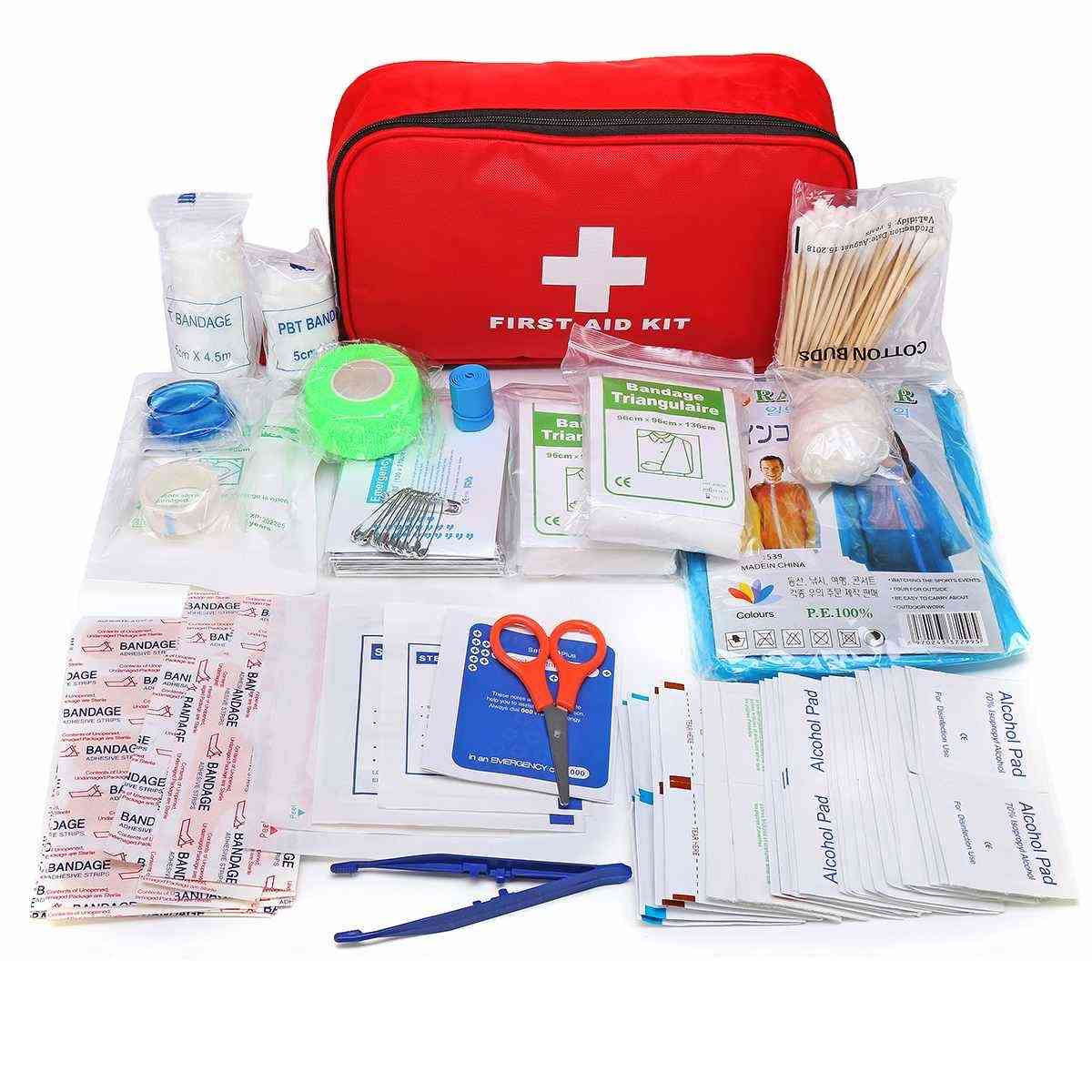 Portable Emergency Survival First Aid Kit For Outdoor Camping Hiking Medical Bag