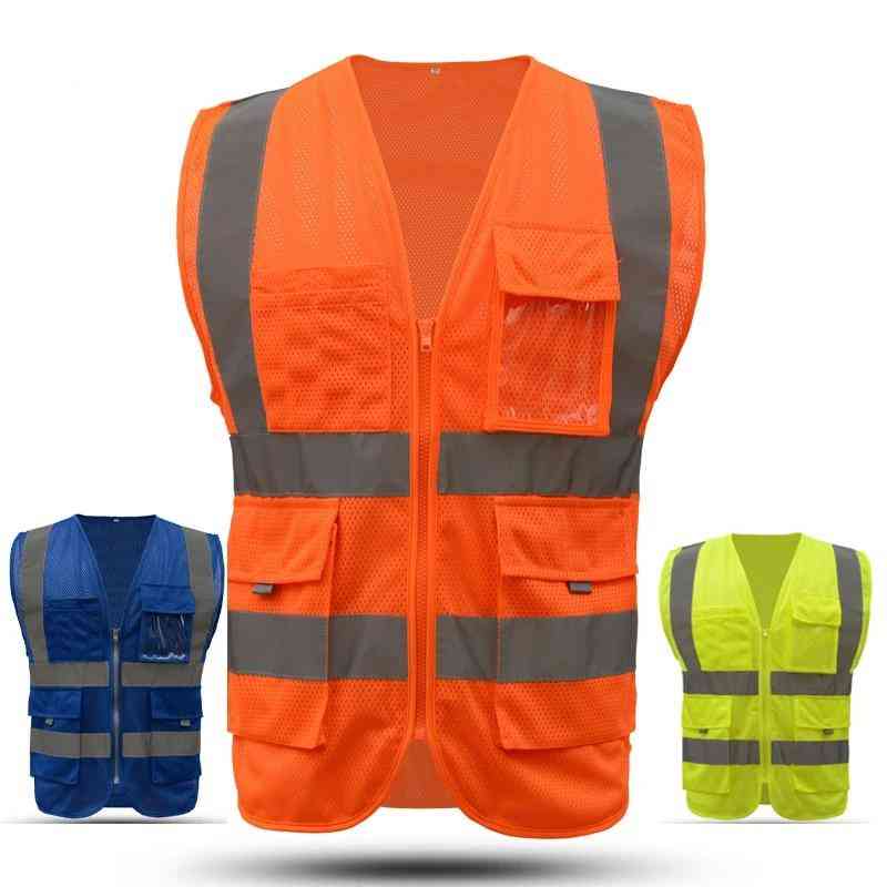 Unisex, High-visibility, Waistcoat Reflective Safety Vest