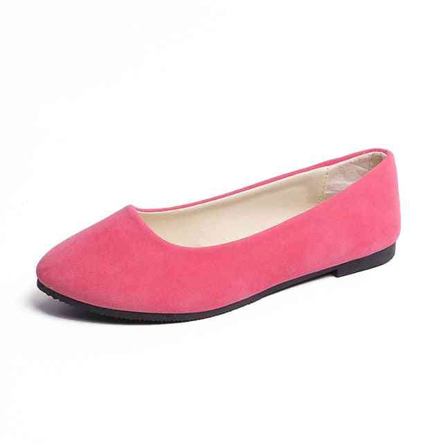 Faux Suede Candy Color Loafers, Women Fur Flats Warm Ladies Shoes Set-3