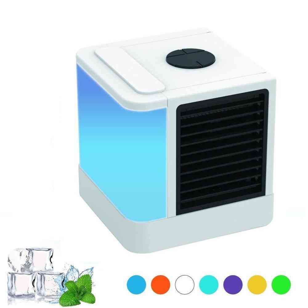 Portable Air Conditioning, Humidifier - 7 Colors Light Desktop Fan