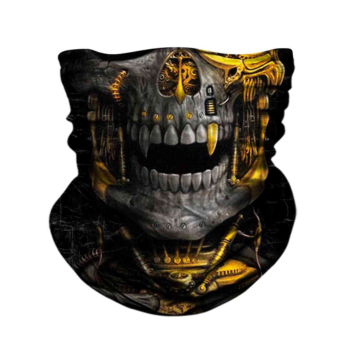 3d- Skull Skeleton Balaclava, Seamless Face Shield Mask, Scarf Headband For Outdoor
