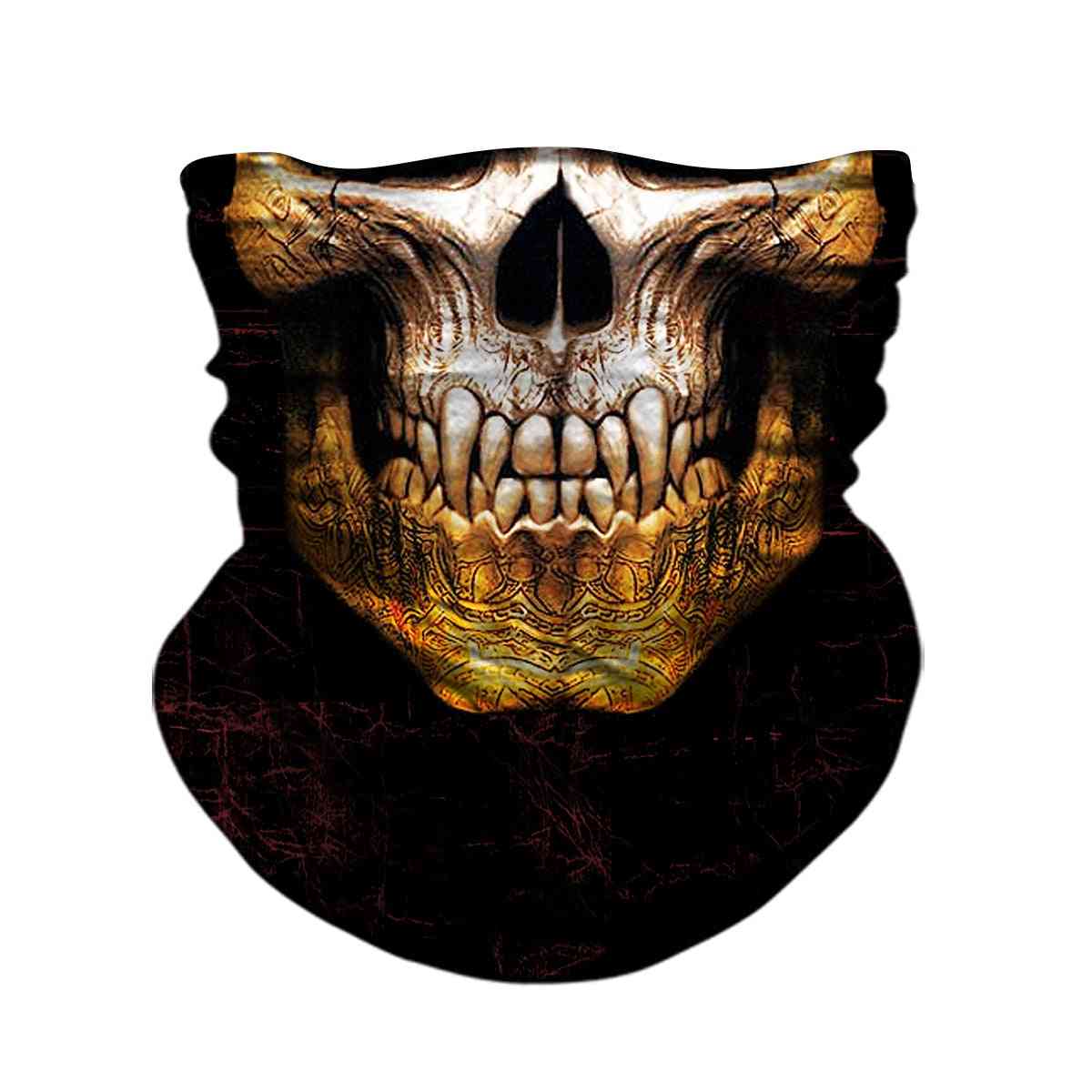 Passamontagna scheletro teschio 3d, maschera visiera senza cuciture, fascia per sciarpa per esterni