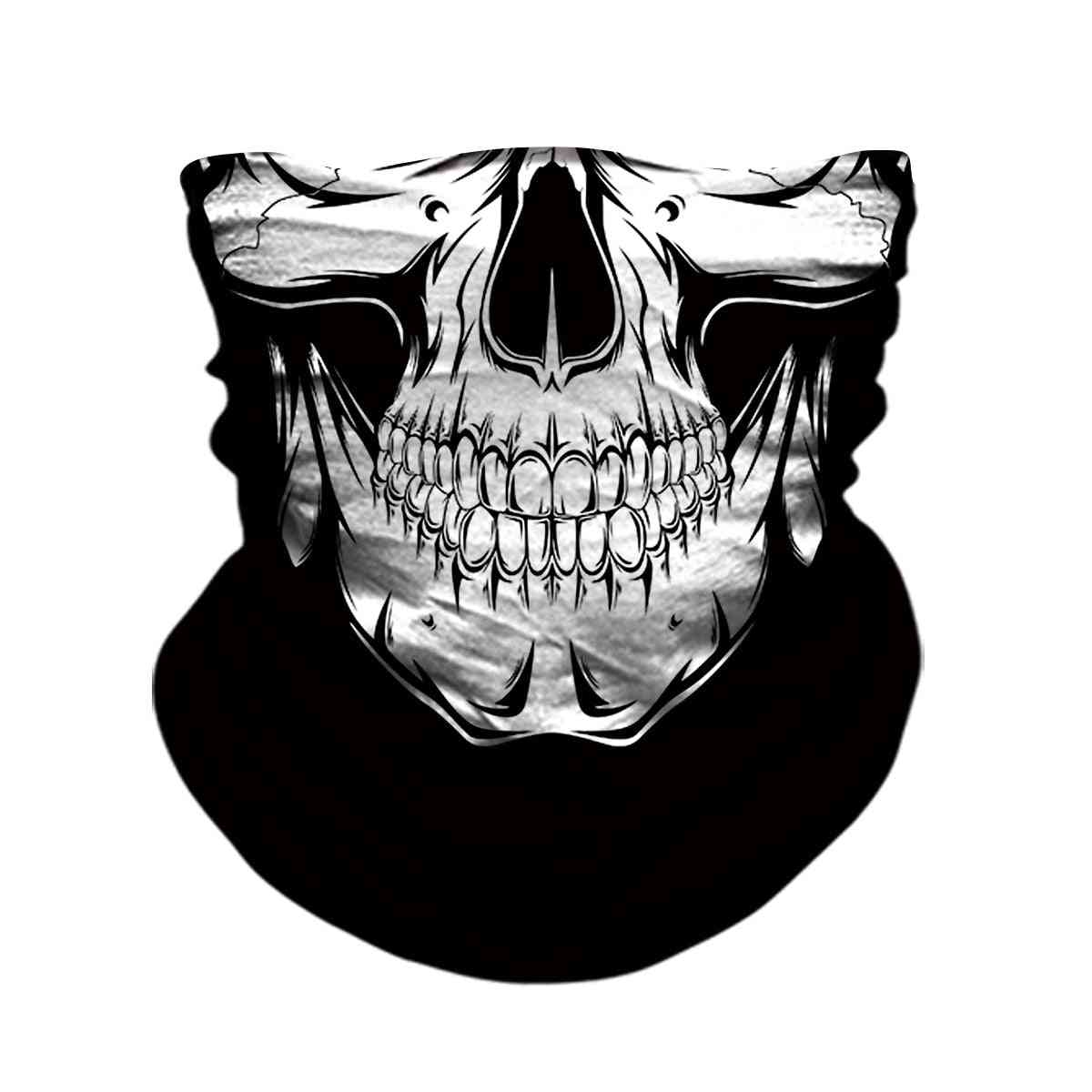 Passamontagna scheletro teschio 3d, maschera visiera senza cuciture, fascia per sciarpa per esterni