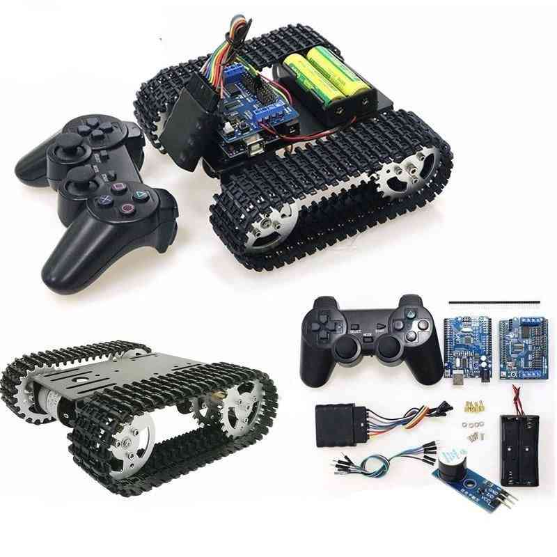 Ps2 gamepad handvat controle t101 smart rc robot tank chassis kit