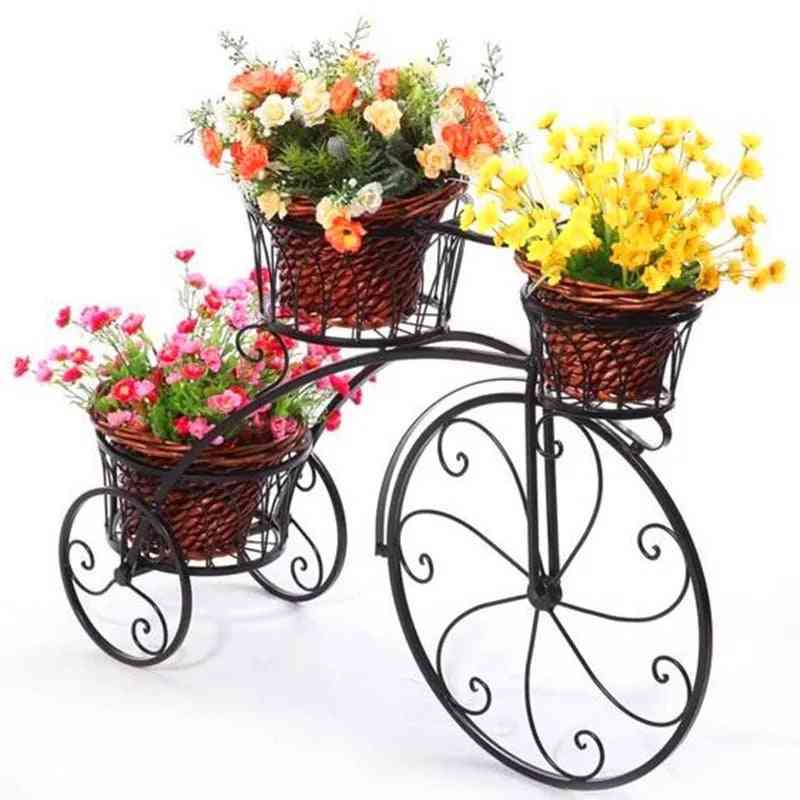 Pardoseală rafturi metalice pentru biciclete cu mai multe straturi, plante