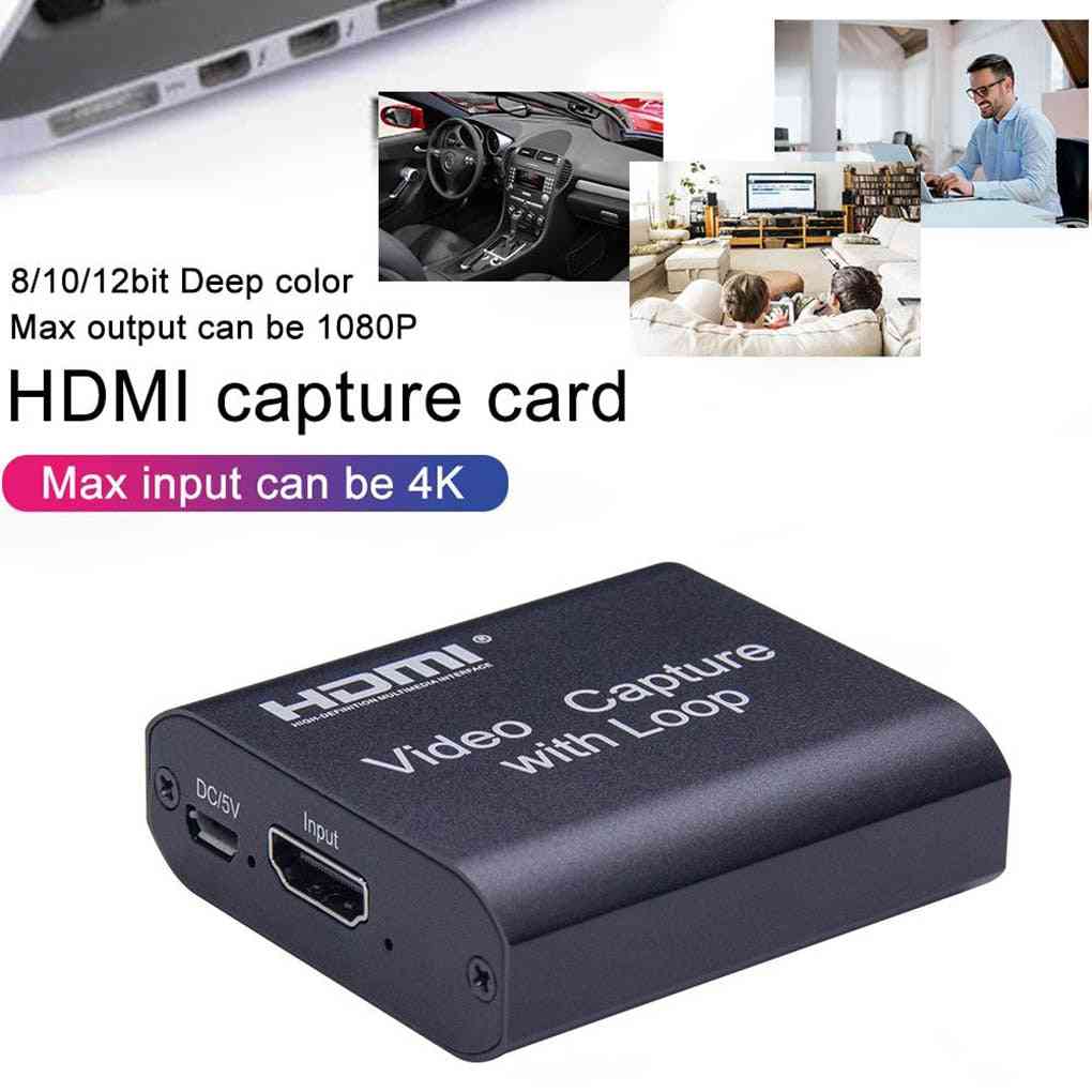 HD 1080p 4k HDMI karta pro nahrávání videa, USB 2.0 - živé vysílání
