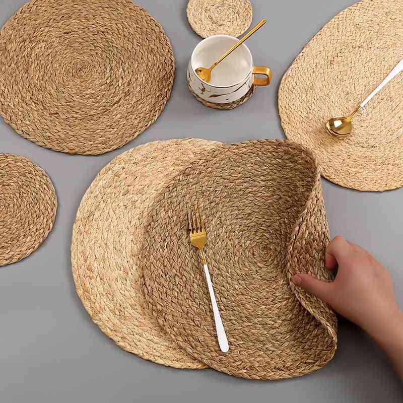 Handmade Weave Non-slip Placemat Coaster Corn Hull