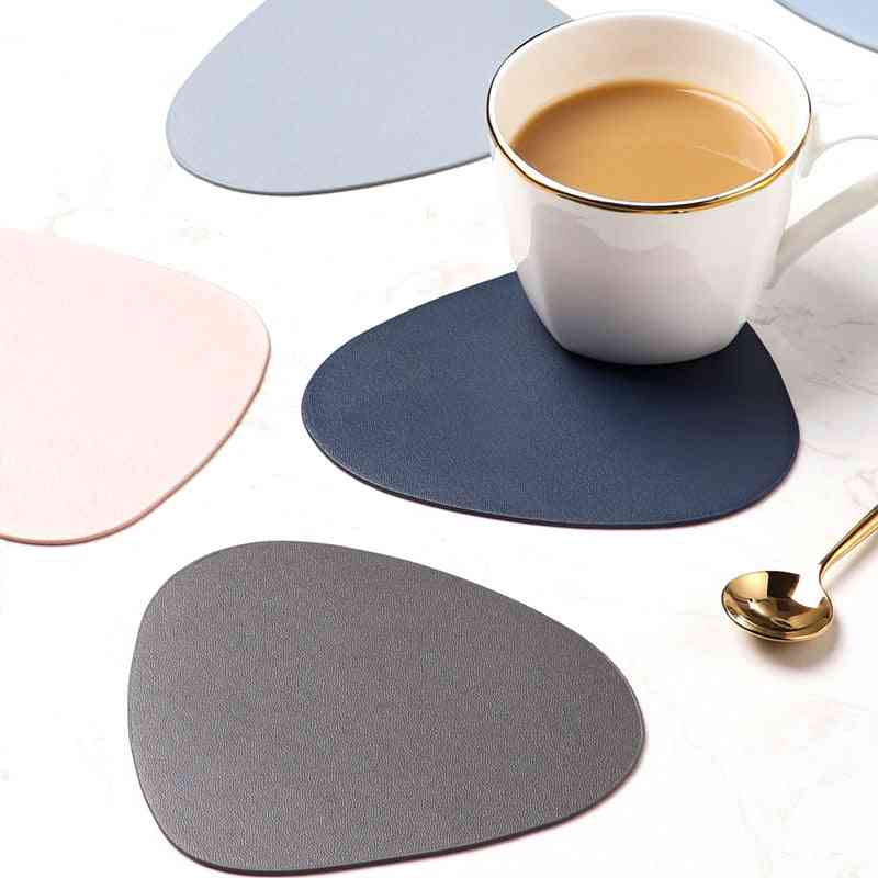 Heat Insulation, Non-slip Tablemat Coaster Set- Leather Placemat, Tableware Pad