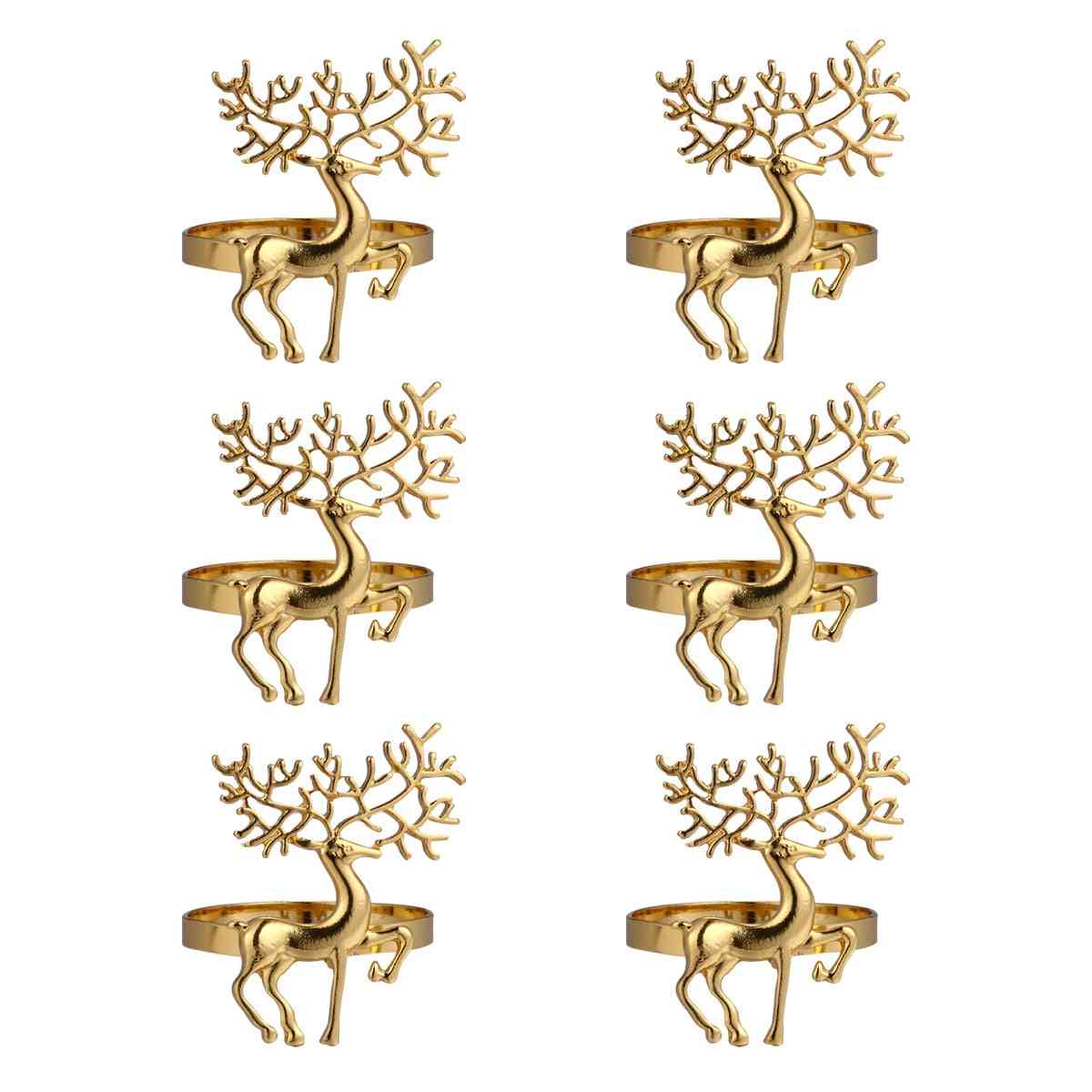 6pcs-alloy Cute, Delicate Deer, Napkin Ring
