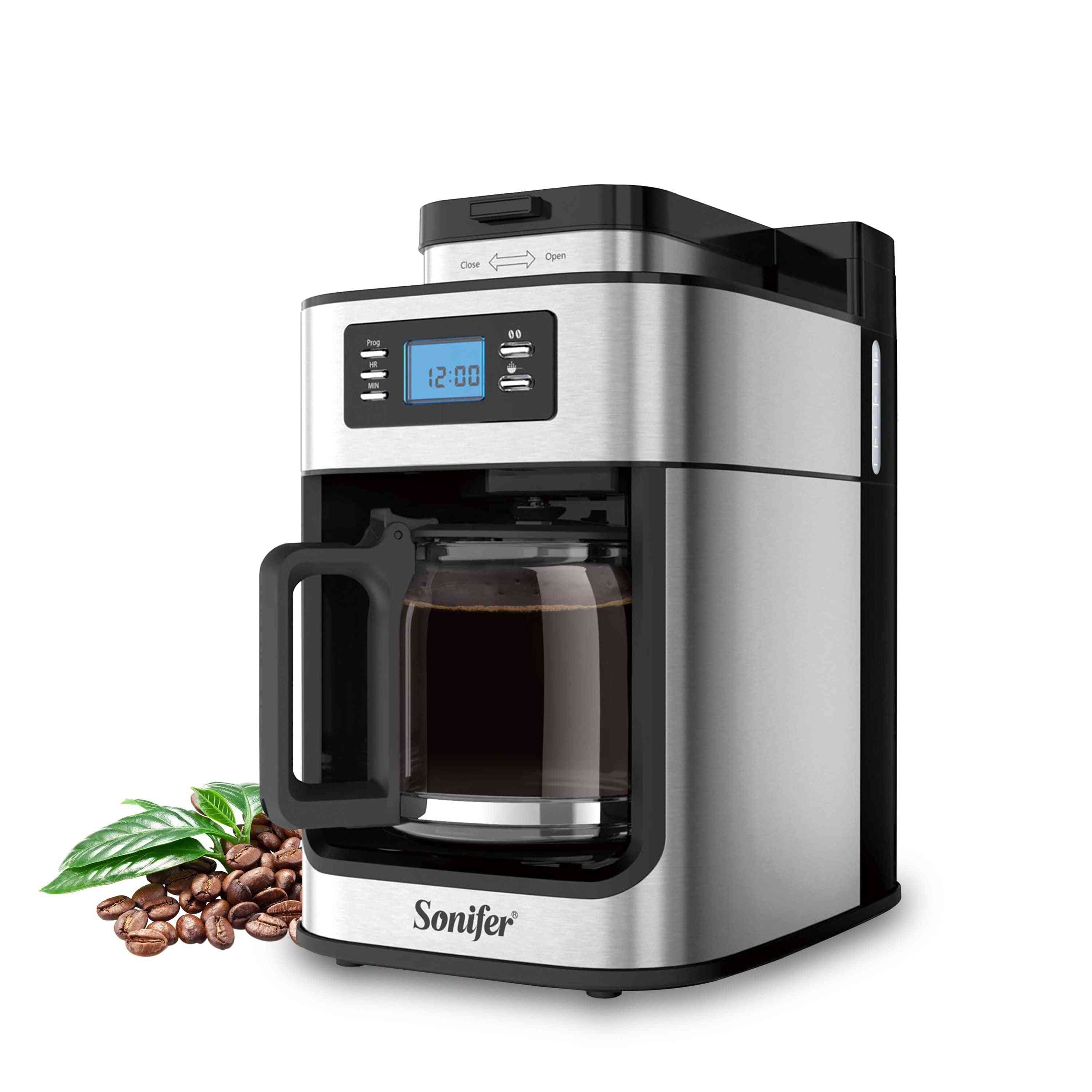 Máquina para hacer café molido y granos de café compatible con cafetera de goteo 2 en 1