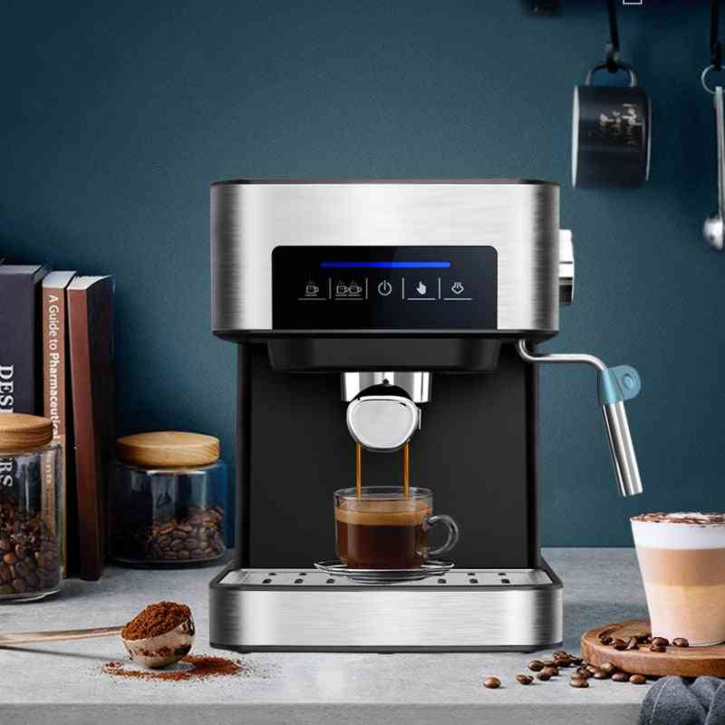 Cafetera espresso semiautomática de acero inoxidable, cafetera espresso de café en polvo