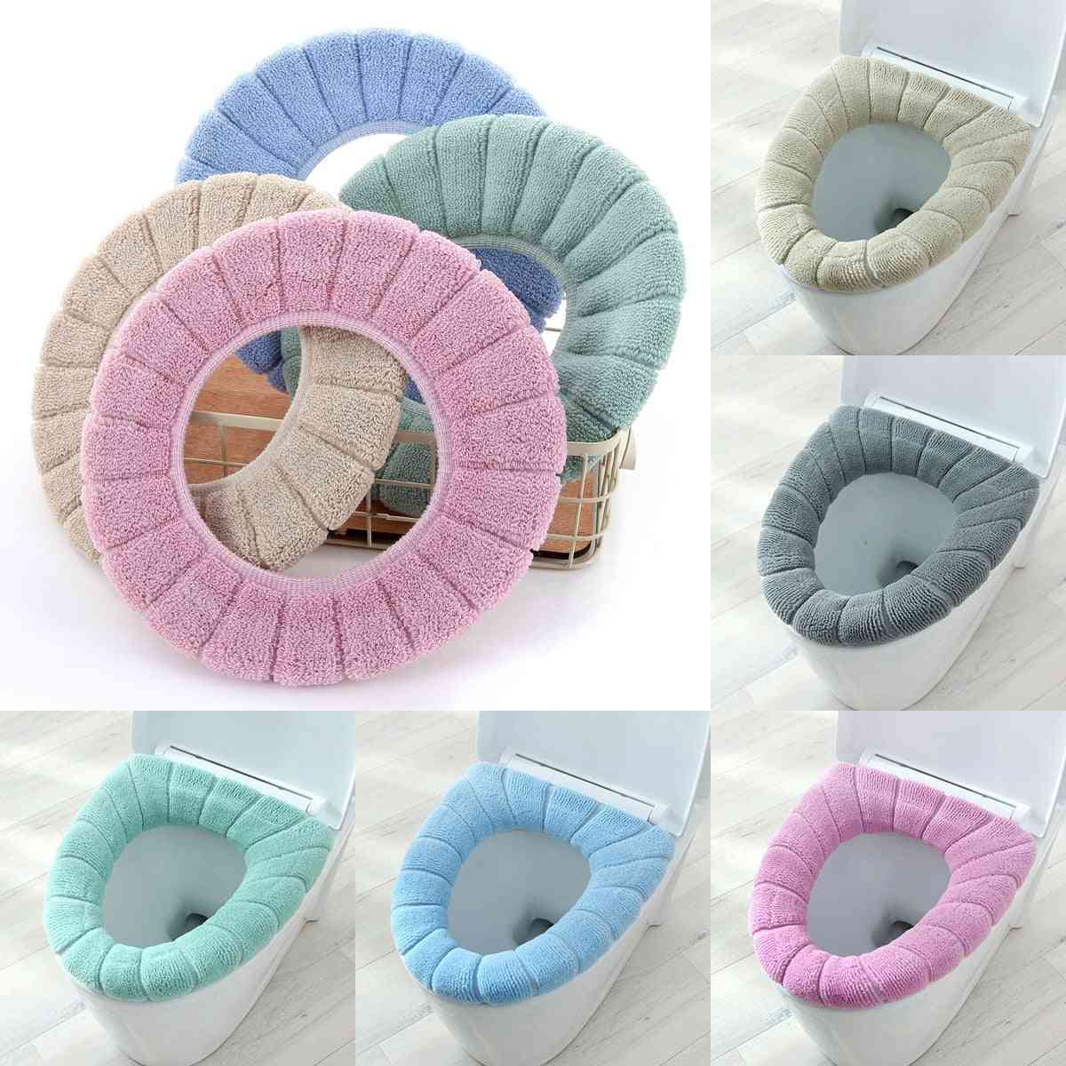 Winter Warm Toilet Seat Cover Mat Washable Bathroom Accessories