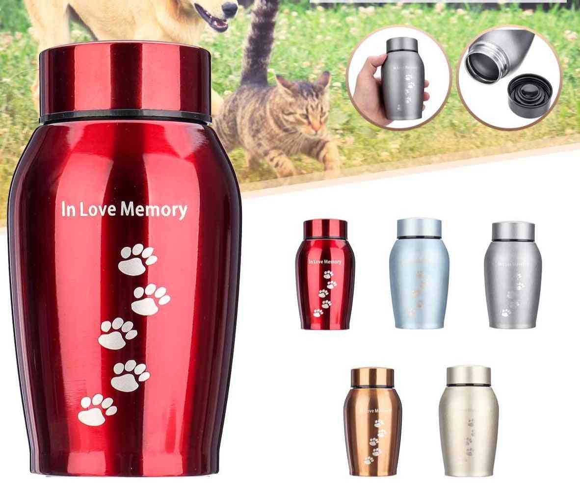 Huisdieren hond kat crematie as roestvrijstalen urn