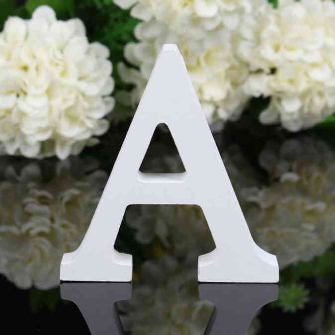 Freestanding Wooden Letters, White Alphabet For Birthday Party Decorations