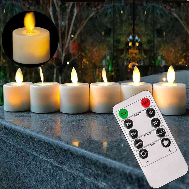 6-remote & Not Remote- Led Warm Flameless Candle