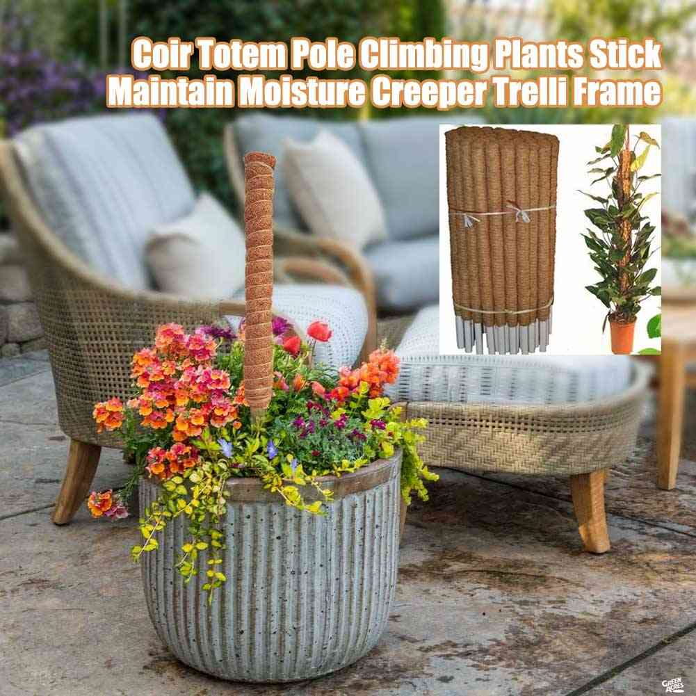 Coir Totem Pole-climbing Plants Stick, Maintain Moisture Trelli Frame
