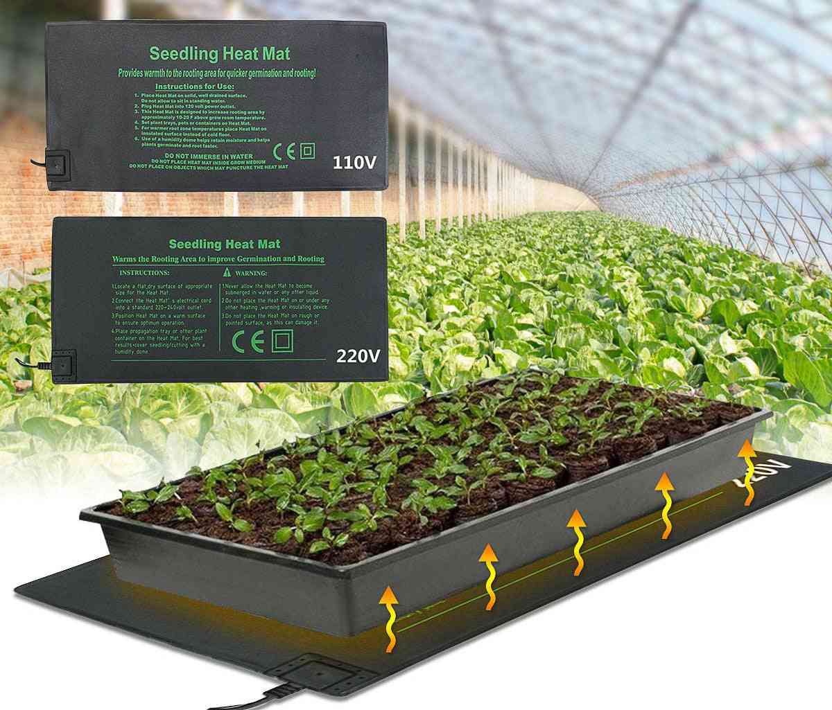 Seedling Heat Mat, Plant Seed Germination, Propagation Clone Starter, Warm Pad, Vegetable, Flowers, Garden Tool