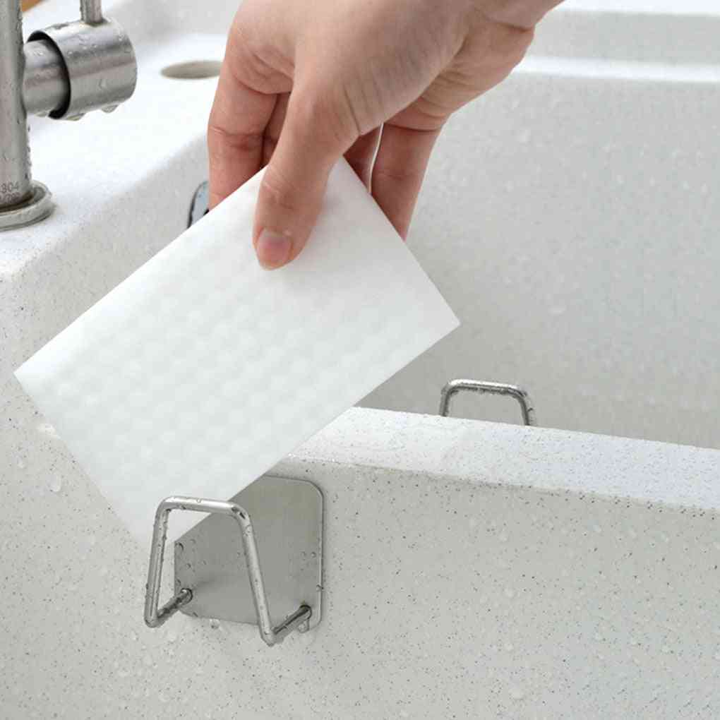 Stainless Steel Sponges Holder, Self Adhesive Sink Sponge Drain Drying Rack