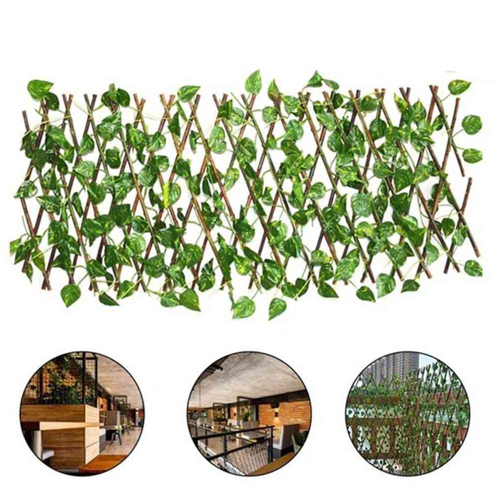 Retractable Artificial Garden Expandable Faux Ivy Fence
