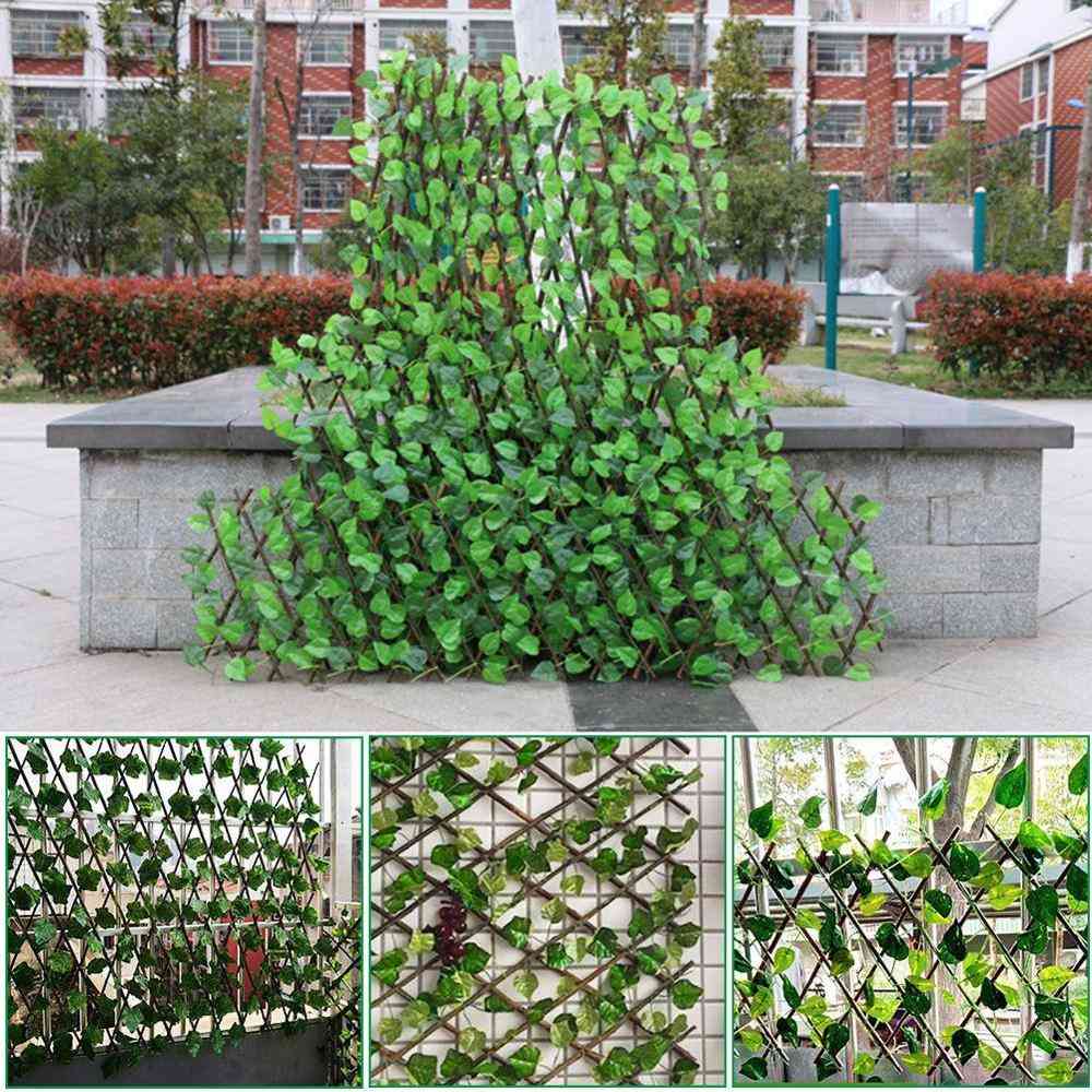 Adjustable Retractable Artificial Leaf Roll, Uv Hedging Wall Fence