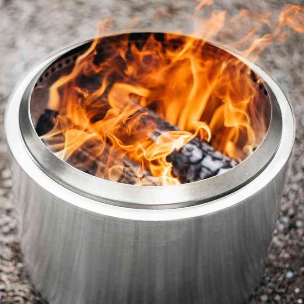 Hoguera de calefacción portátil de invierno y pozo de fuego sin humo, estufa de parrilla liviana