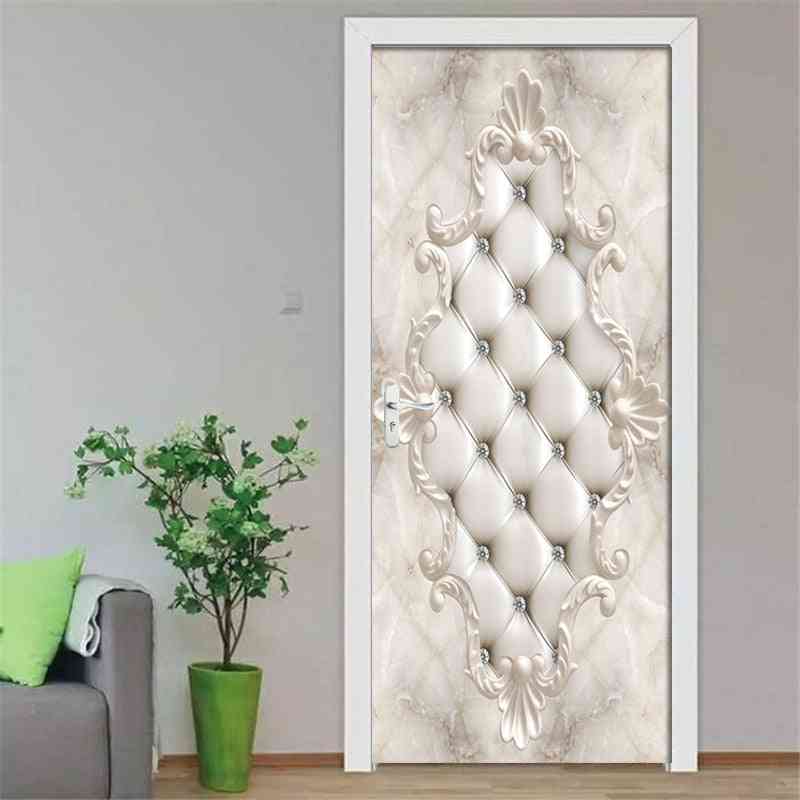 3d White- Soft Bag Diamond, Self-adhesive Mural Wallpaper, Door Sticker