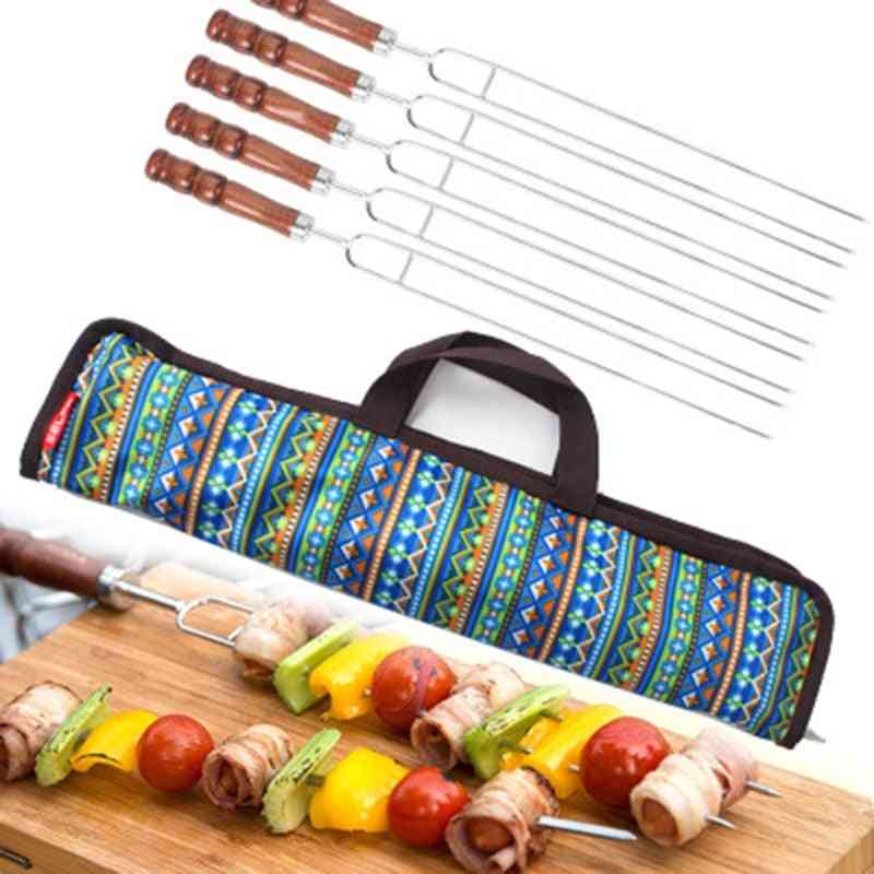 Roasting Forks With Bag, Camping Barbecue Skewers Tool