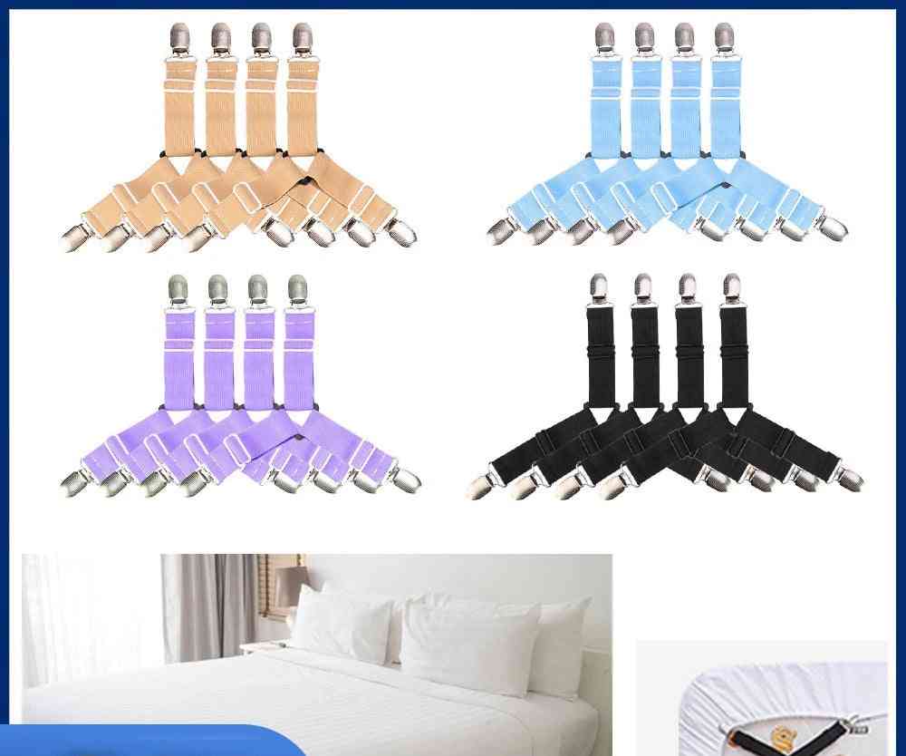 Bedsheet Elastic Strong Clip Grippers Adjustable Belt Fastener Mattress