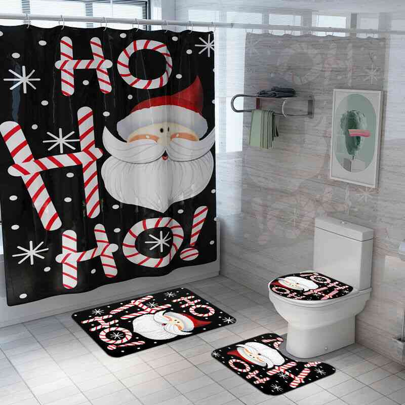 Kerst douchegordijnen wc-brilhoes