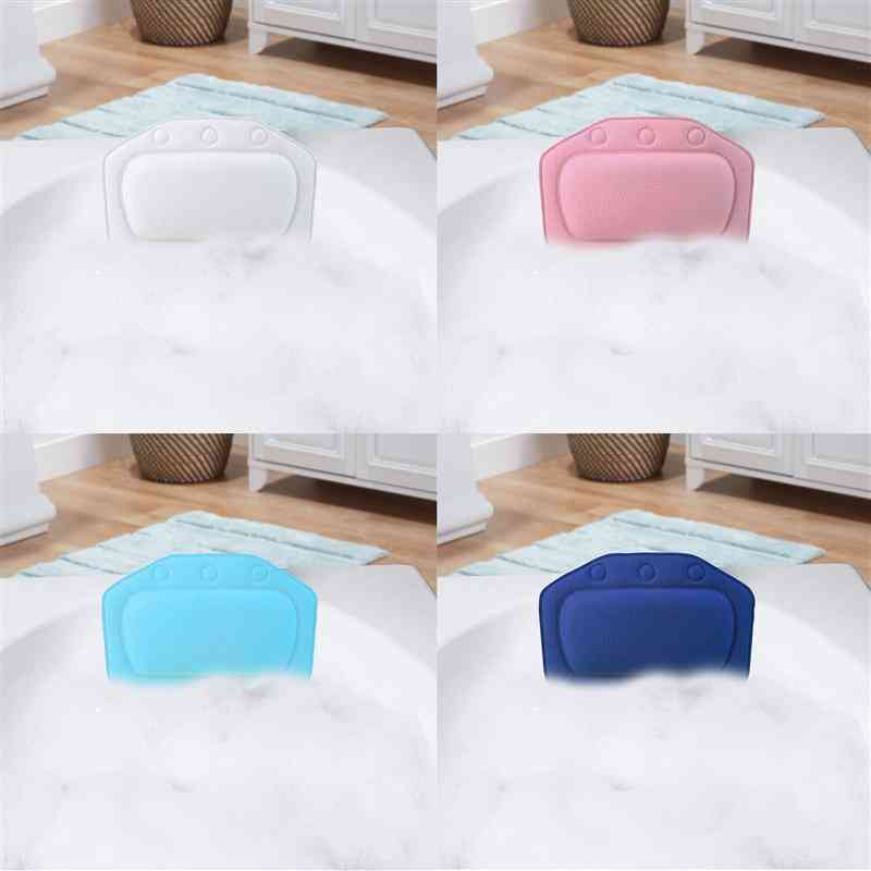 Bathtub Soft Sponge Relaxing, Headrest Bath Pillow With Suction Cups