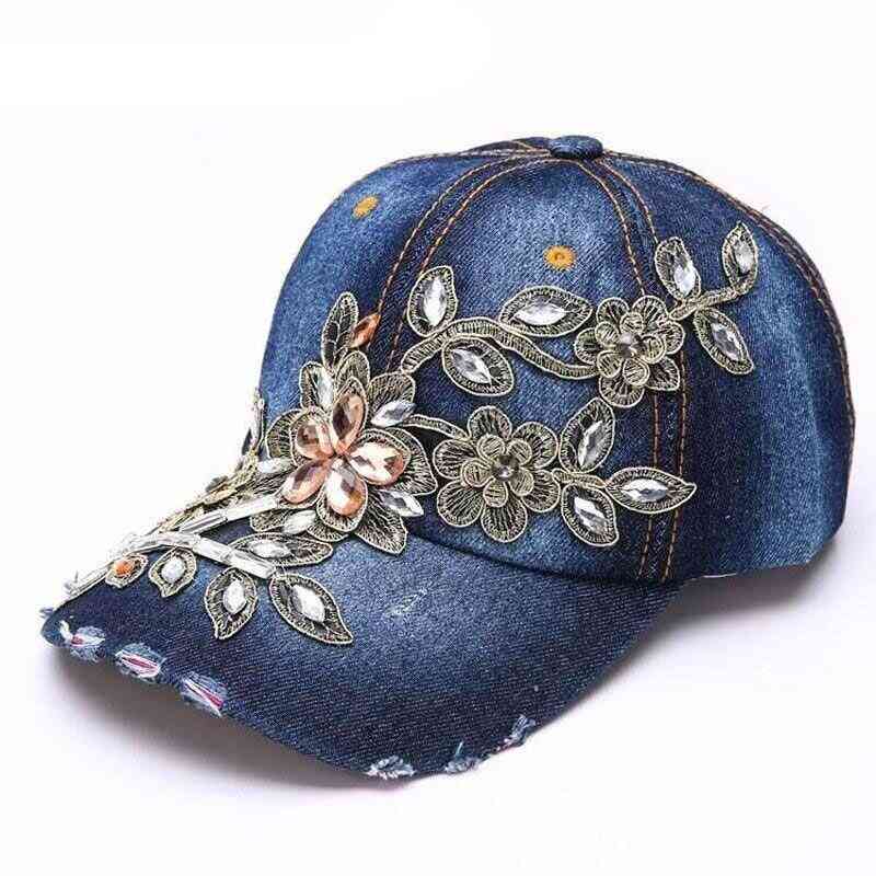 Diamond Painting Embroidery Flower Women's Baseball Cap