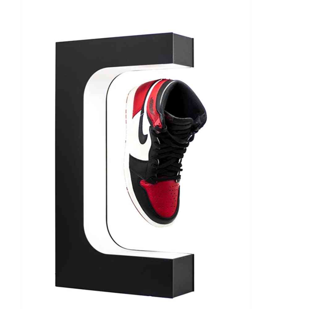 Magnetic Floating Shoe Display, Levitation Stand Holder, Rotating Sneaker Rack With Led Lighting