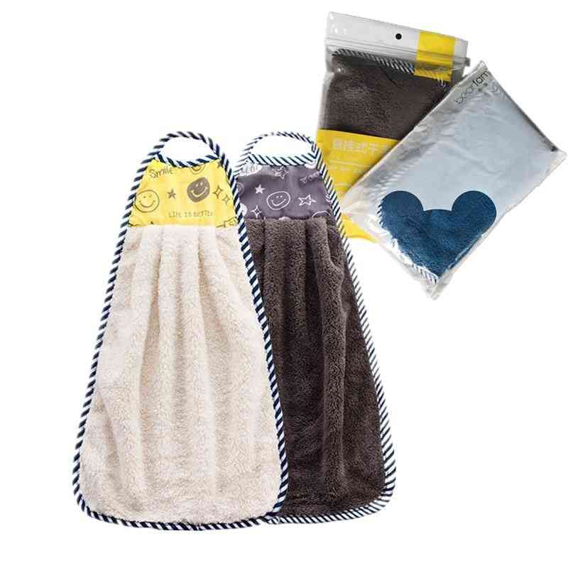 2pcs- Microfiber Hanging Kitchen, Handkerchief Hand Towel For Bathroom (a)