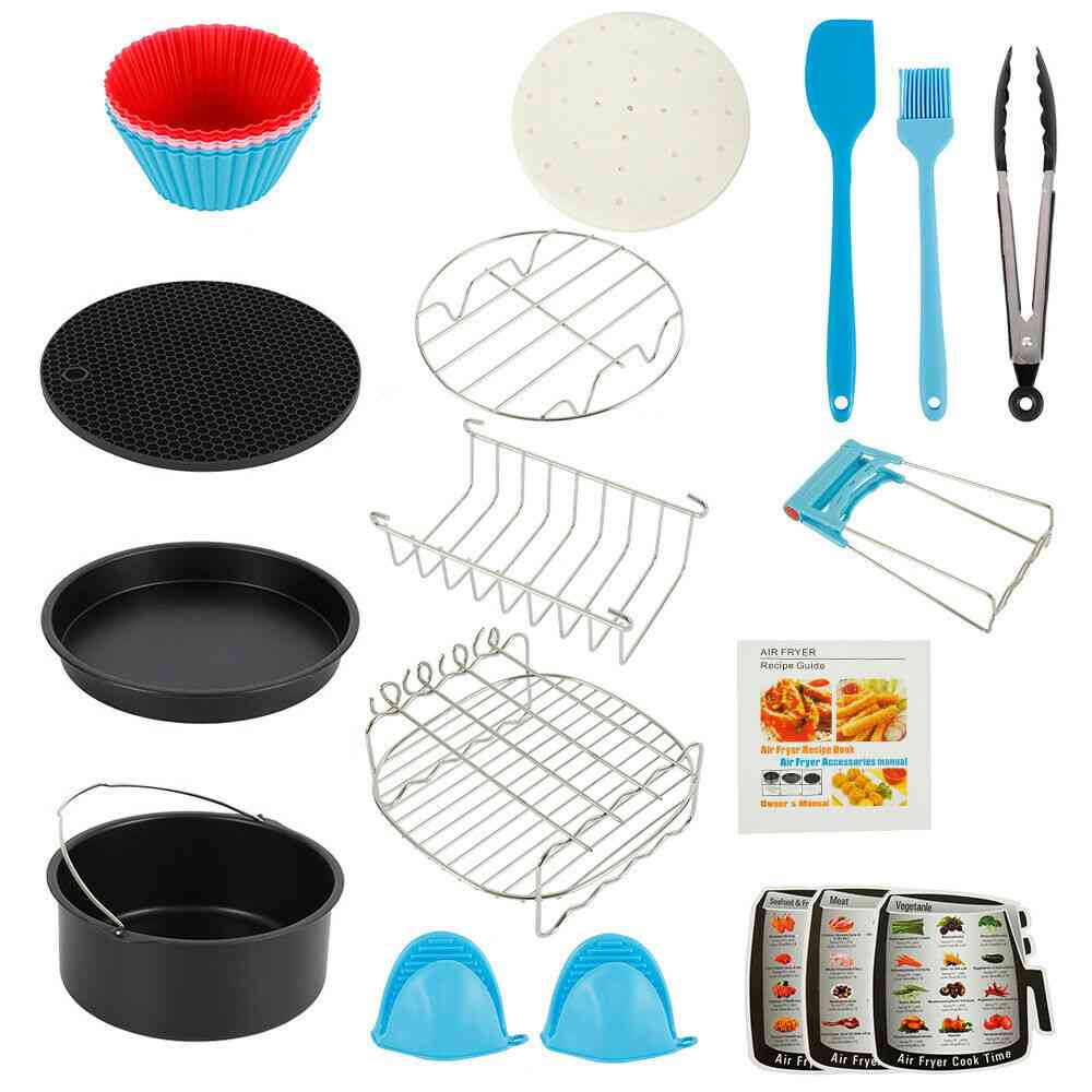 Air Fryer- Baking Basket, Pizza Plate & Grill Pot, Kitchen Cooking Tool