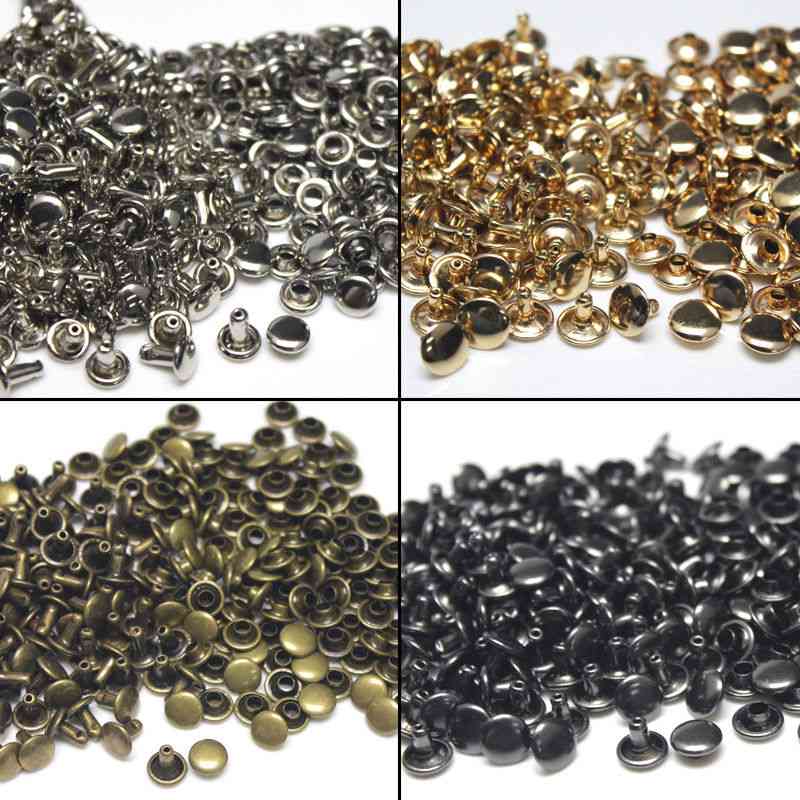Metal Double Cap Rivets Studs Round For Leather Craft Bag Belt Clothing