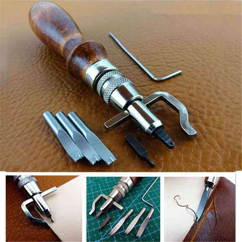 7 In 1 Set Leather Craft Adjustable Stitching And Groover Creaser Tool